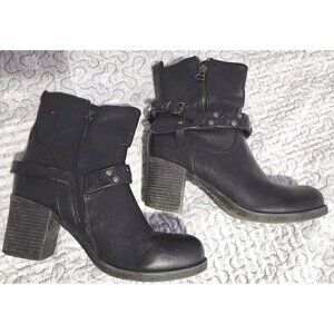 Vangelo Womens Moto Boots Black Leather 39